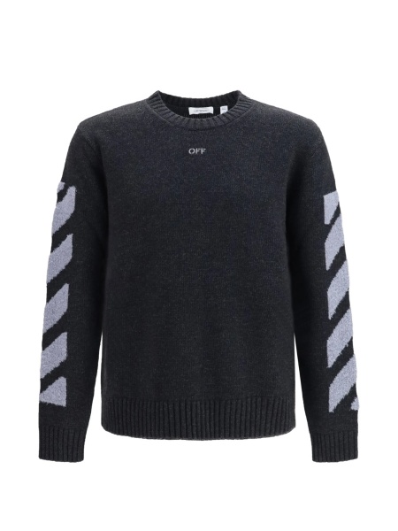 Pulover tricotat Off-White gri