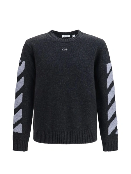 Pulover tricotat Off-White gri