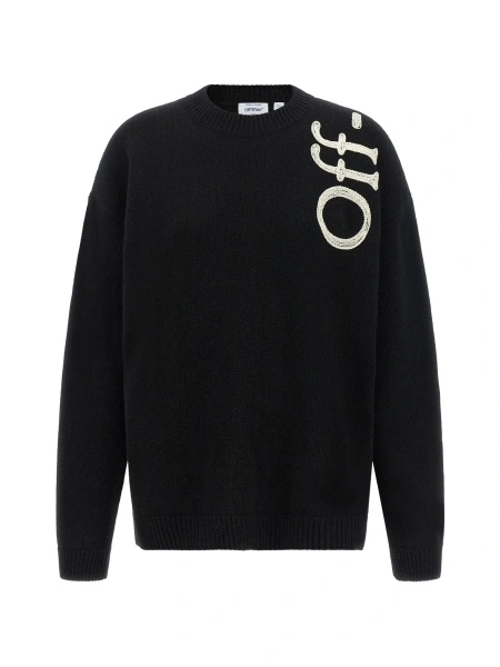 Pulover tricotat Off-White negru