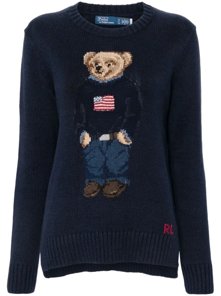 Pulover tricotat Ralph Lauren POLO BEAR albastru