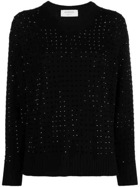 Pulover tricotat SPORTMAX negru