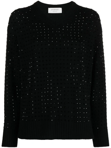 Pulover tricotat SPORTMAX negru