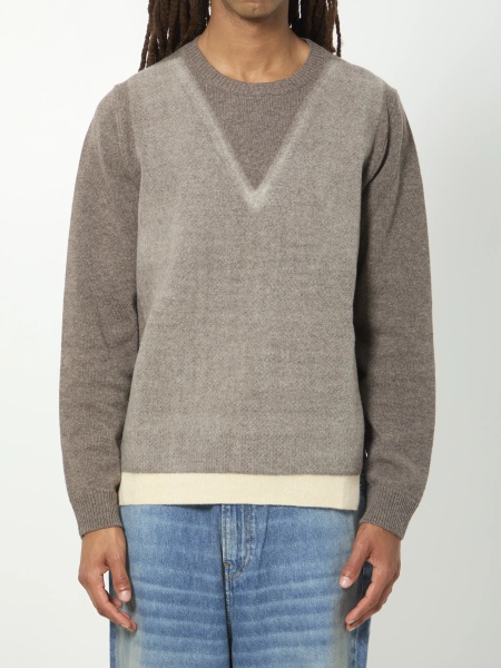 Pulover Virgin Wool Crewneck Sweater In Fused Knit
