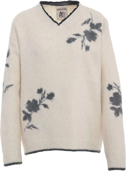 Pulovere Alpaca with floral pattern