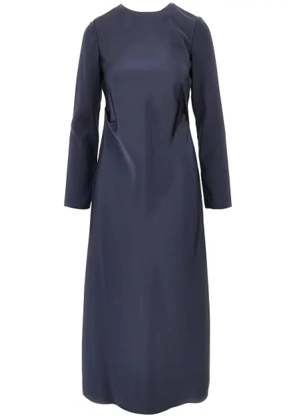 Rochie casual Emporio Armani albastra din twill