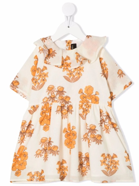 Rochie casual MINI RODINI neutra din bumbac