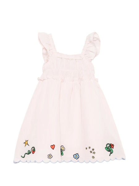 Rochie casual Stella McCartney roz din in si bumbac