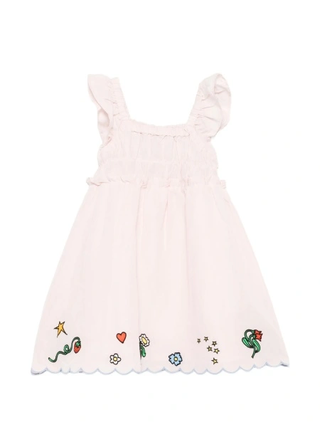 Rochie casual Stella McCartney roz din in si bumbac