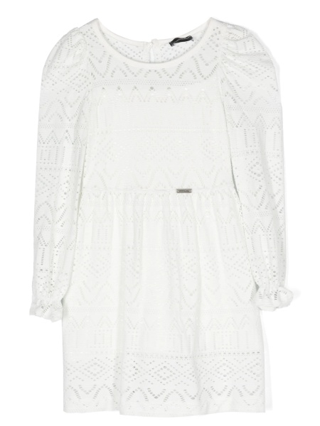Rochie eleganta Monnalisa alba din vascoza si elastan