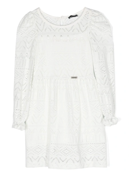 Rochie eleganta Monnalisa alba din vascoza si elastan