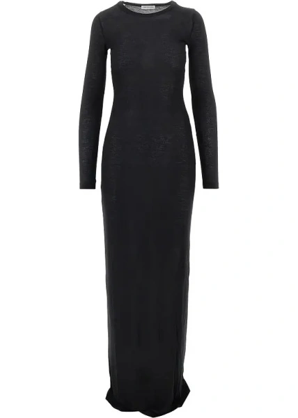 Rochie lunga 7 For All Mankind neagra din jerse