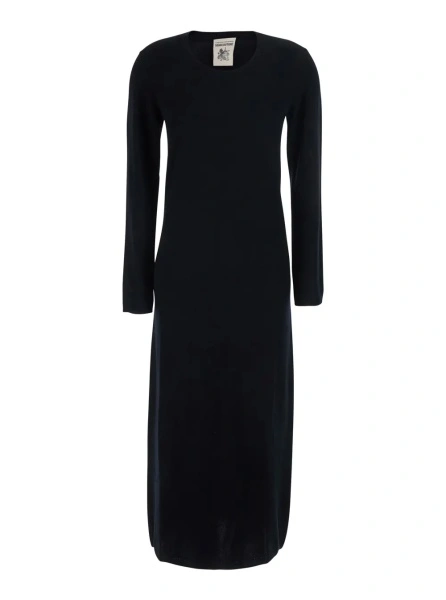 Rochie lunga Semicouture neagra din lana si casmir