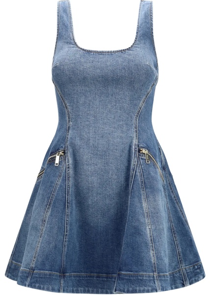 Rochii Denim flared mini Dress