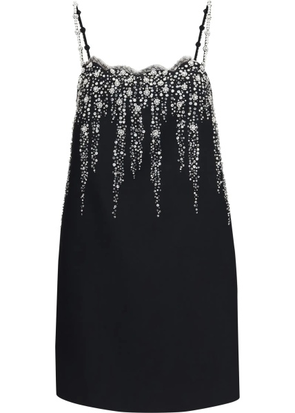 Rochii Embroidered crepe mini Dress with jewel details