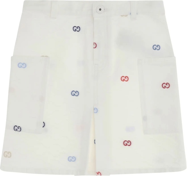 Rochii GG cotton denim jacquard Skirt
