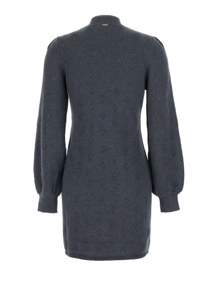 Rochii Mini dress with tech fabric and dark grey melange for women