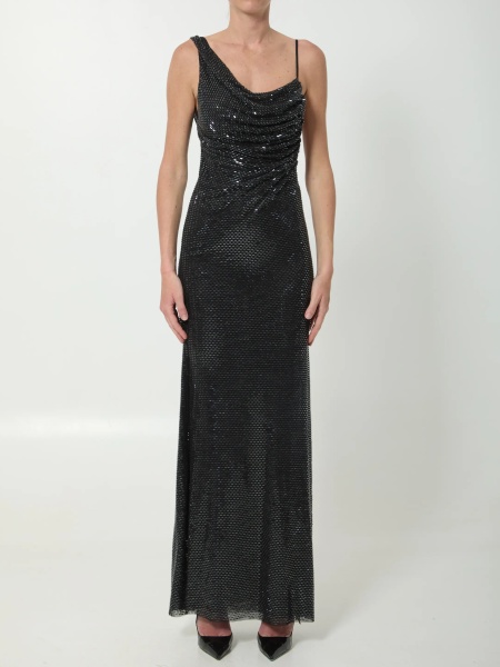 Rochii Rhinestones Draped Maxi Dress