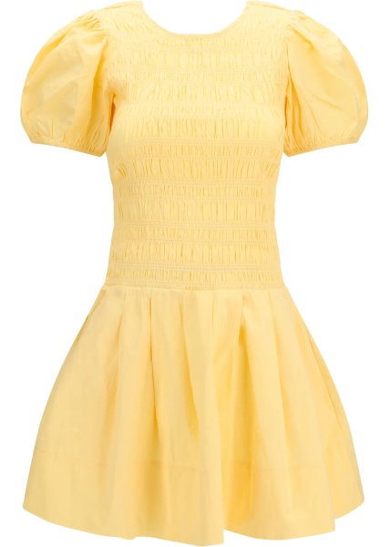 Rochii Stretch cotton mini Dress with balloon sleeves