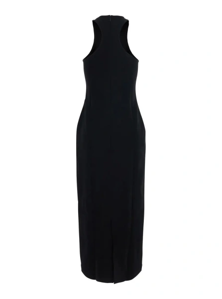 Rochii TOTÊME Black Long dress with racerback in wool blend for women