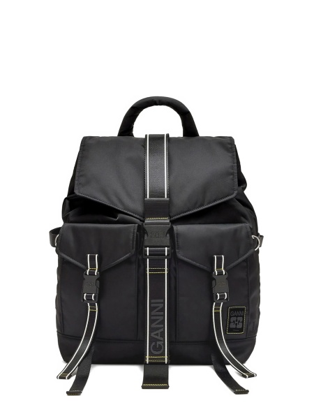 Rucsac Ganni negru din material textil