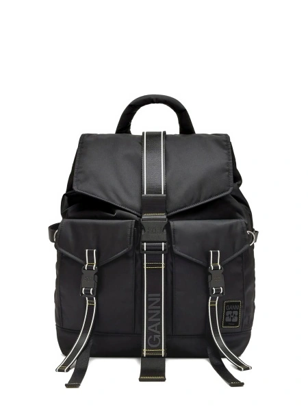 Rucsac Ganni negru din material textil