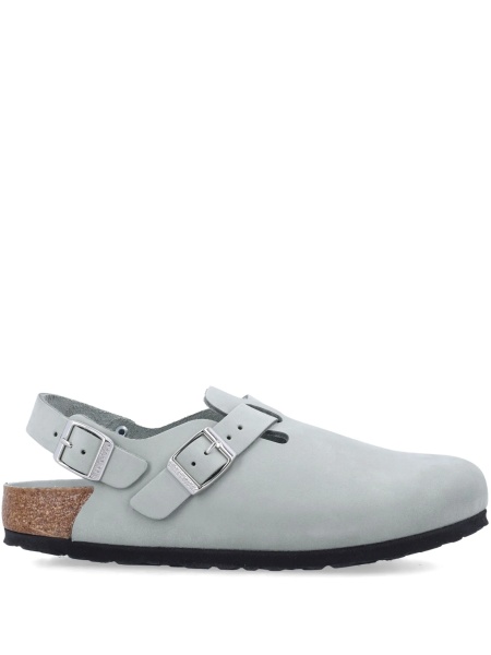 Saboti Birkenstock gri din piele
