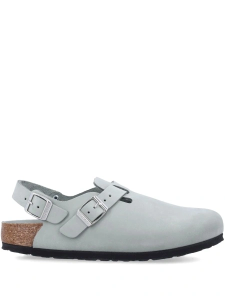 Saboti Birkenstock gri din piele