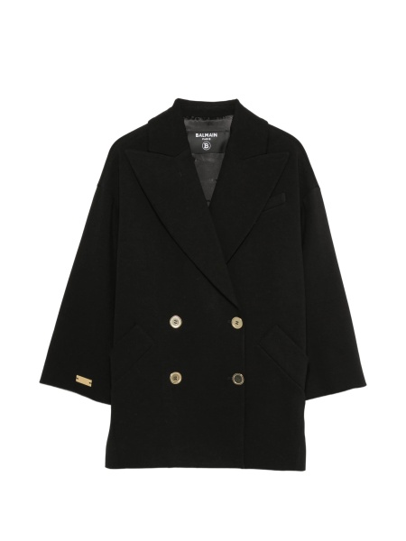 Sacou Balmain negru din elastan si poliamida