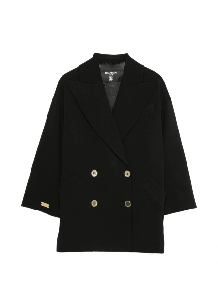Sacou Balmain negru din elastan si poliamida