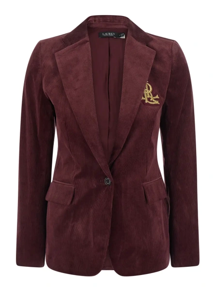 Sacou Blazer with notched collar and long sleeves in Tech Fabric Bordeaux for women