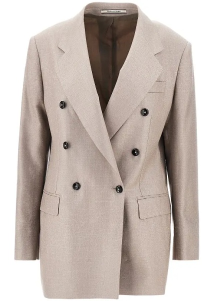 Sacou Double-breasted twill jacket