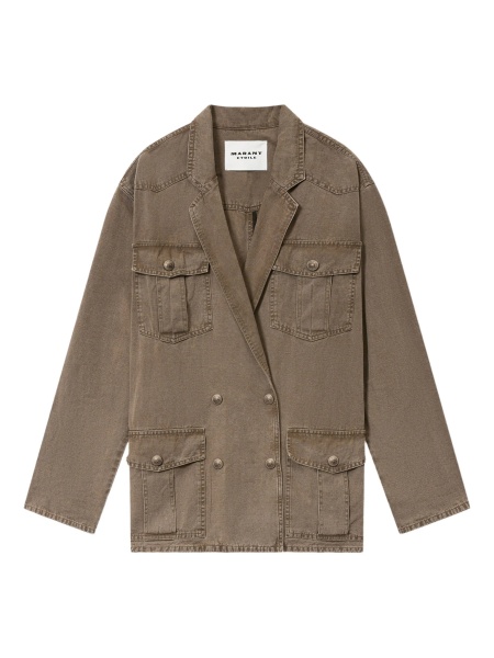 Sacou ISABEL MARANT ETOILE maro din in si bumbac