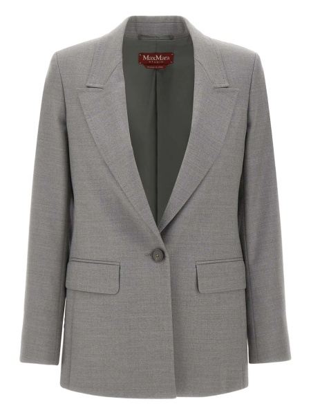 Sacou MaxMara Studio gri din lycra si lana
