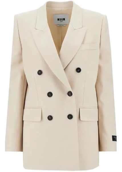 Sacou Oversized canvas double-breasted jacket