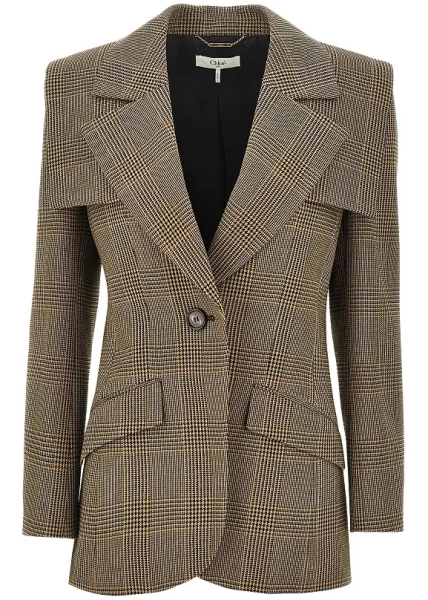 Sacou Prince of Wales jacket with cape detail