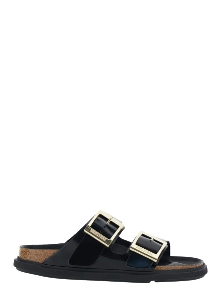 Sandale Black 'Arizona' Sandals with Rounded Toe and Buckle Closure in Leather for Women