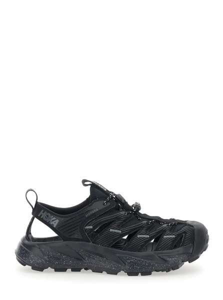 Sandale 'Hopara' Black Sandals with high rubber sole and logo lettering on the side in Tech Fabric Unisex