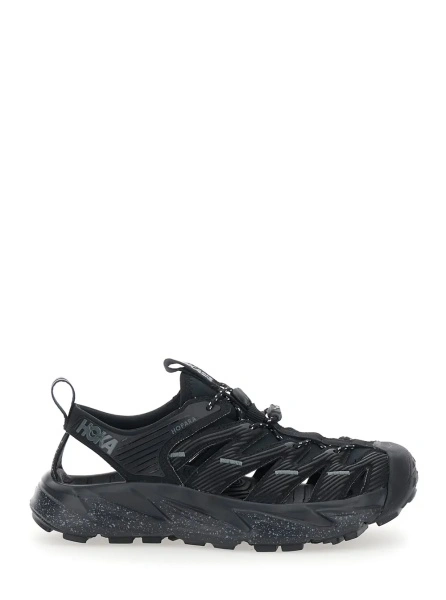 Sandale 'Hopara' Black Sandals with high rubber sole and logo lettering on the side in Tech Fabric Unisex
