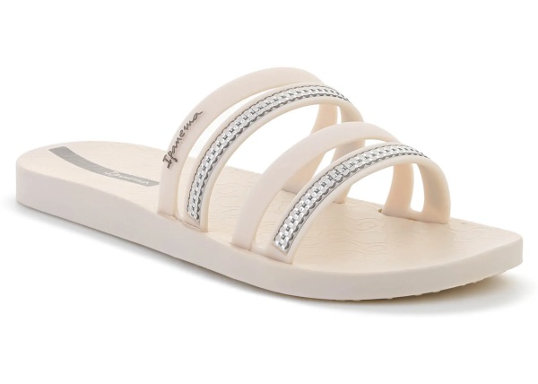 Slapi MESH SLIDE II FEM BEIGE/SILVER