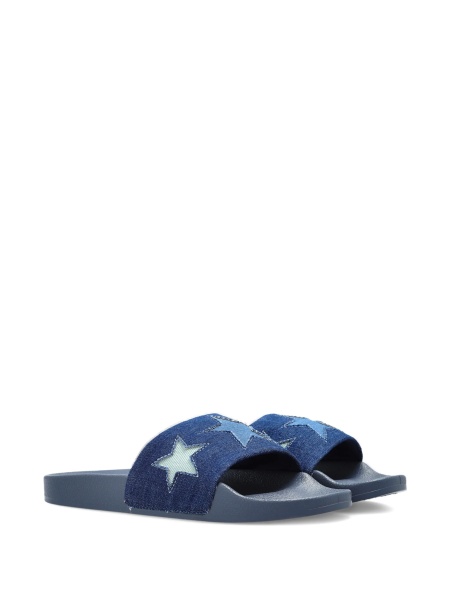Slapi Stella McCartney albastri din bumbac