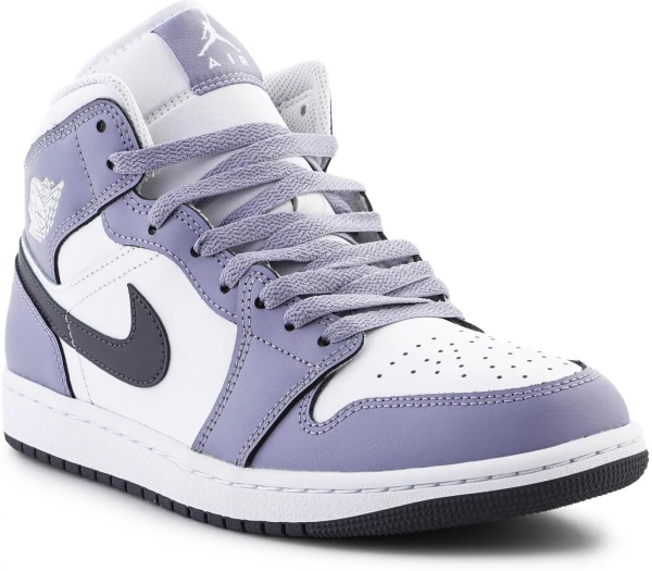 Sneakers Air Jordan 1 MID White/Dark Blue Grey Blanc/Bleu Gris Fonce
