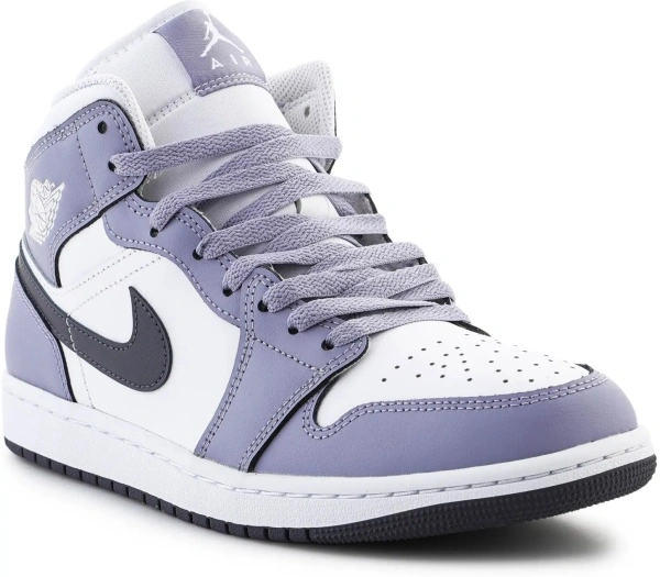 Sneakers Air Jordan 1 MID White/Dark Blue Grey Blanc/Bleu Gris Fonce