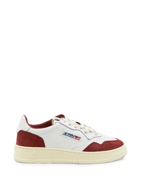 Sneakers AUTRY albi din piele intoarsa si piele