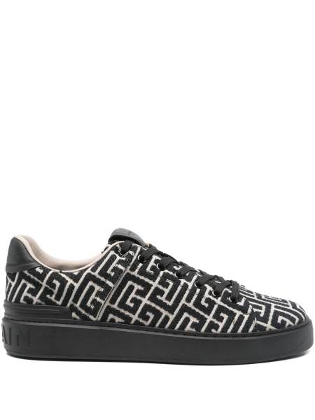 Sneakers Balmain negri din material textil