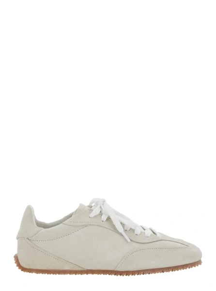 Sneakers 'Daze Runner' Beige Sneaker with Logo on the Tongue and Grooved Sole in Suede Woman