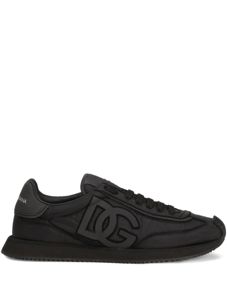 Sneakers Dolce & Gabbana negri din piele si poliuretan