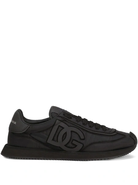 Sneakers Dolce & Gabbana negri din piele si poliuretan