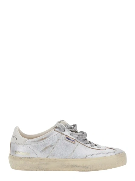 Sneakers Golden Goose gri din piele laminata