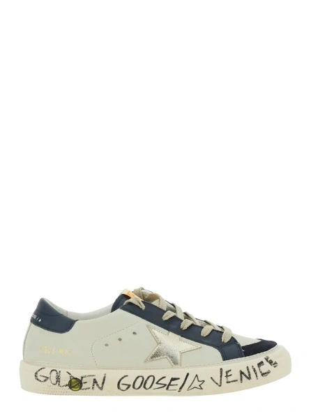 Sneakers GOLDEN GOOSE KIDS albi din piele 'May'