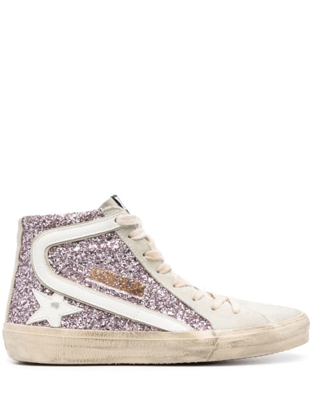 Sneakers Golden Goose slide roz din piele